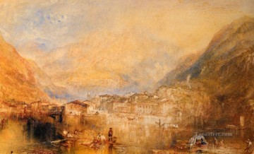 Lake Pond Waterfall Painting - Brunnen from the Lake of Lucerne Romantic landscape Joseph Mallord William Turner